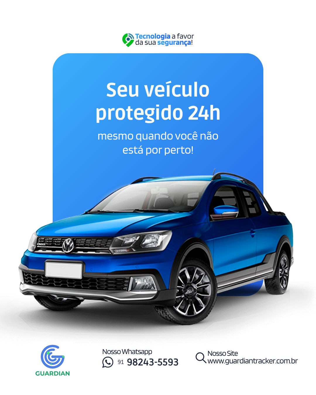 Ilustração representando a tecnologia de rastreamento Guardian Tracker